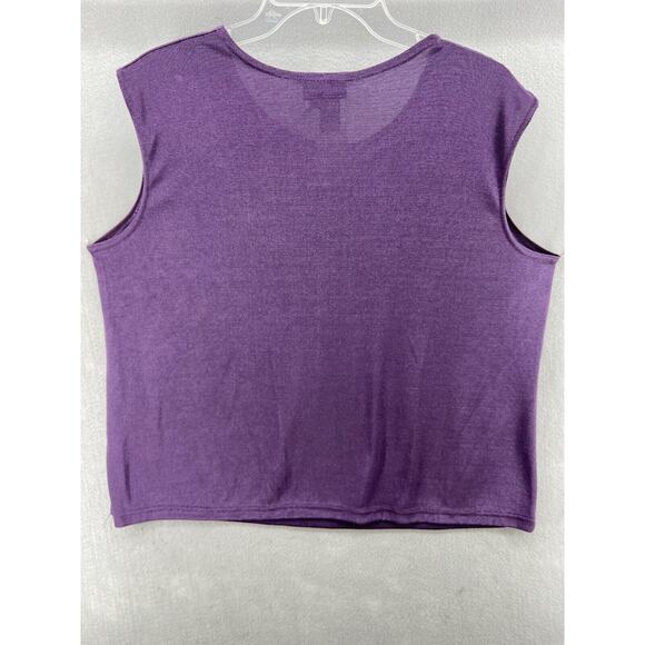 NWT COLDWATER CREEK Sweater 3X Purple Sleeveless Slinky Fabric Cami‎ Round Neck - Picture 9 of 10